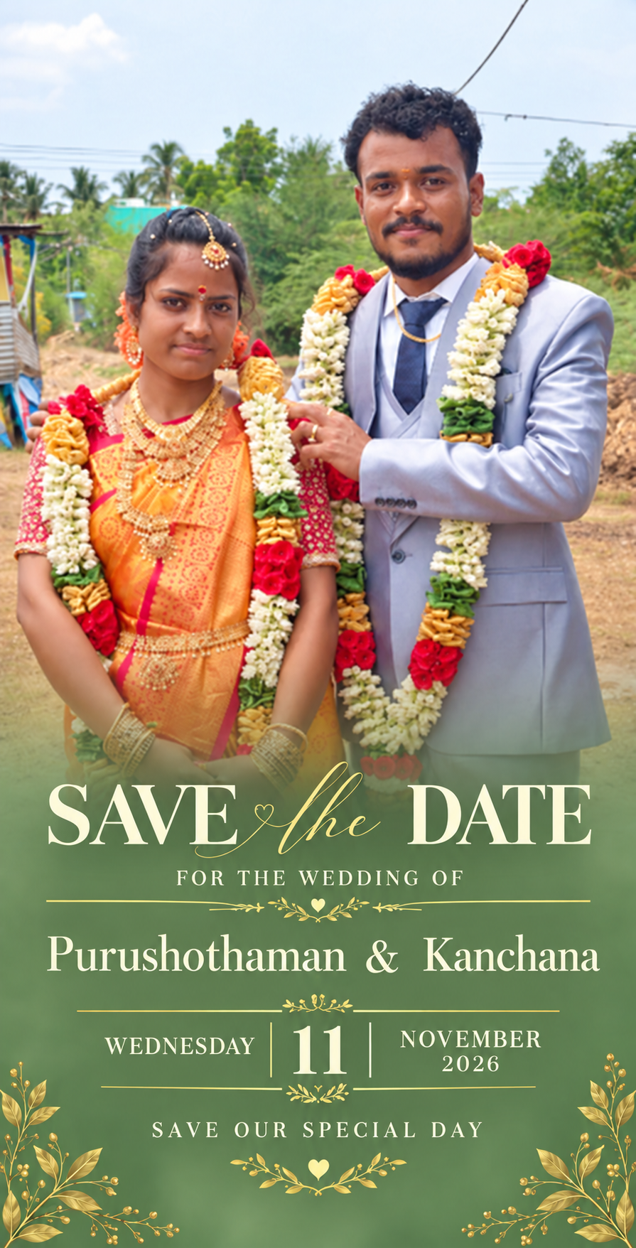 Purushothaman & Kanchana - Wedding Couple Keychain