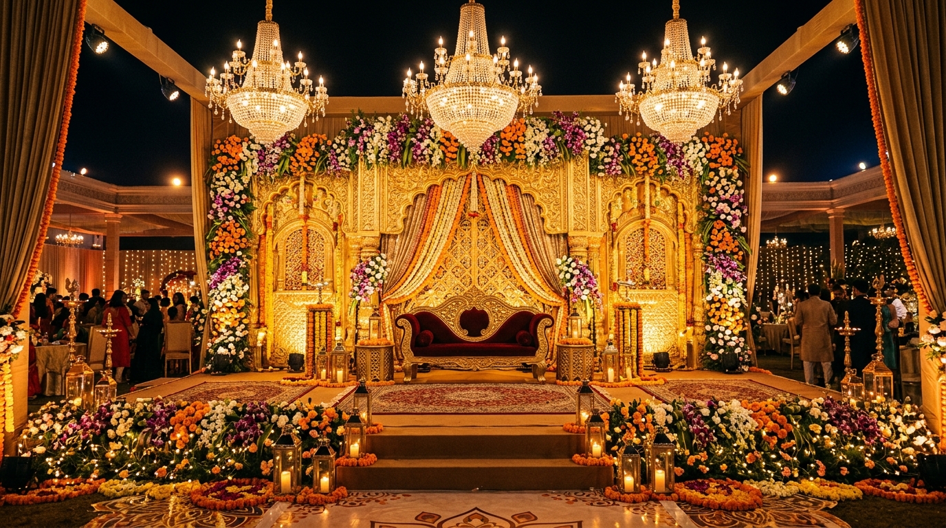 Grand Wedding Reception Stage - Purushothaman & Kanchana